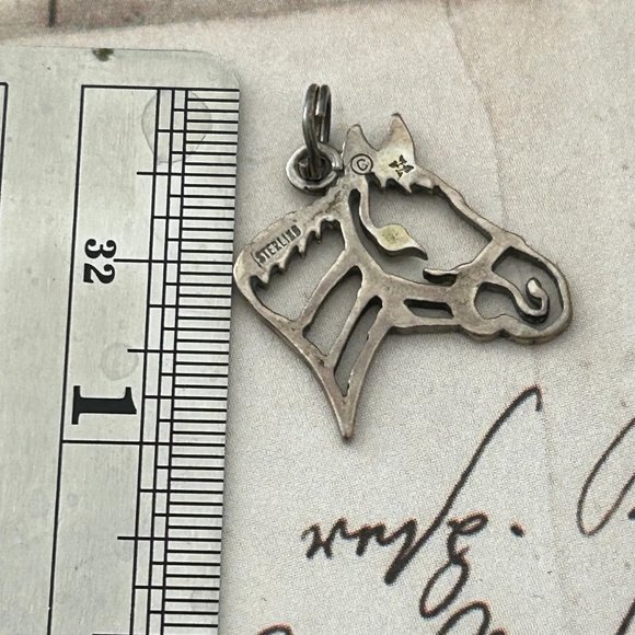 Vintage Signed Hallmarked Horse Equestrian Pony Sterling Silver Charm Pendant - Picture 5 of 5